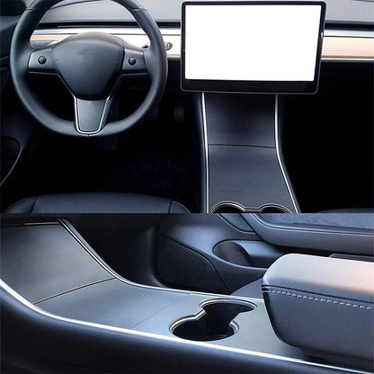 Car Central Control Panel Film Scratch-proof PVC Decorative Sticker for Tesla Model 3 before 2021(Wood) - Car Interior Mouldings by buy2fix | Online Shopping UK | buy2fix