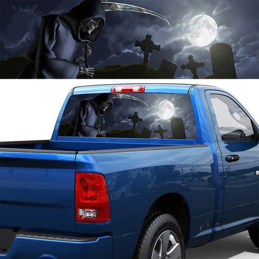 Death Cemetery Pattern Horror Series Car Rear Window Decorative Sticker, Size: 135 x 36cm - Decorative Sticker by buy2fix | Online Shopping UK | buy2fix