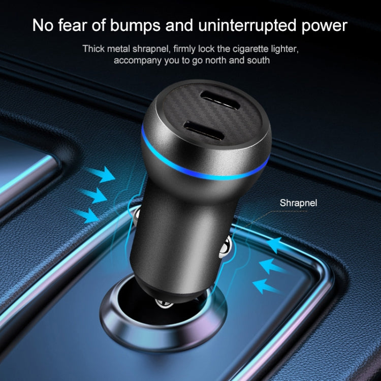 ACC-580 PD 40W Dual Type-C / USB-C Ports Fast Charging Car Charger(Black) - In Car by buy2fix | Online Shopping UK | buy2fix