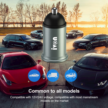IVON CC37 15W 3.1A Dual USB Mini Car Charger + 1m USB to USB-C / Type-C Fast Charge Data Cable Set - In Car by IVON | Online Shopping UK | buy2fix