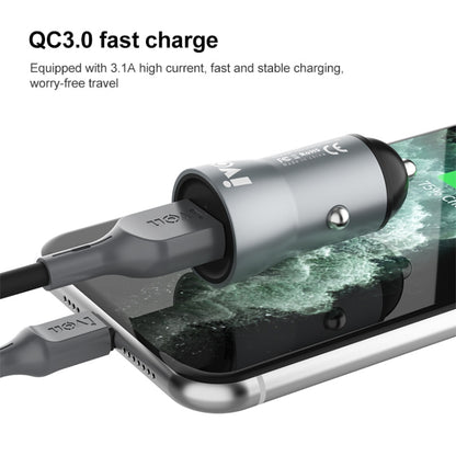IVON CC39 18W 3.1A QC 3.0 USB Car Charger + 1m USB to Micro USB Fast Charge Data Cable Set - Car Charger by IVON | Online Shopping UK | buy2fix