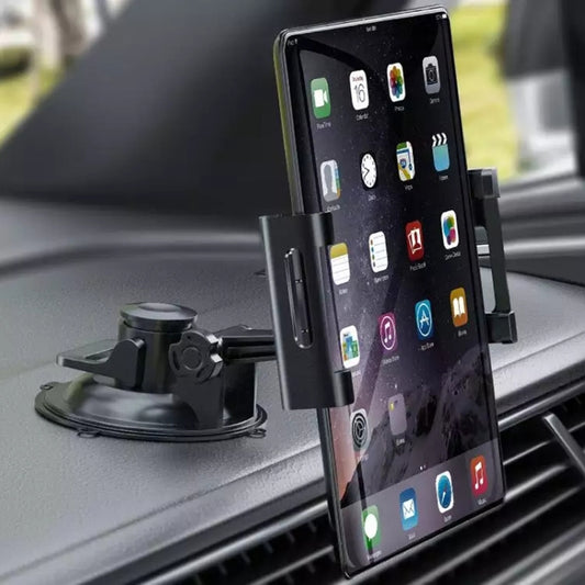Car Dashboard Tablet Holder PU Suction Cup Windshield Bracket + Tray - In Car by buy2fix | Online Shopping UK | buy2fix