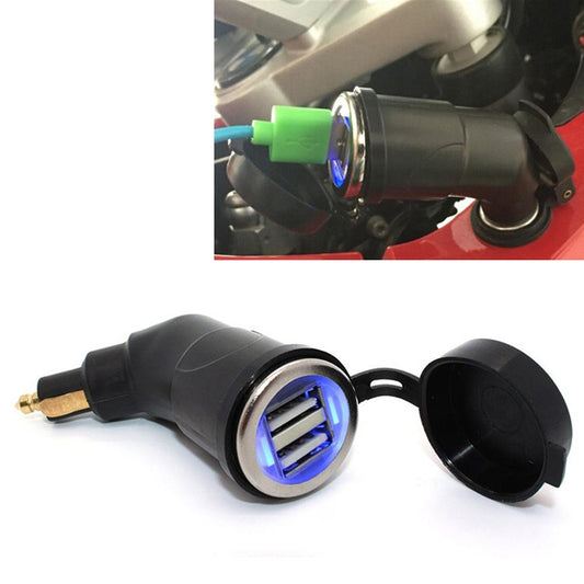 German European Standard Small Caliber Motorcycle Charger Cigarette Lighter Plug Elbow Phone Charger - Battery Charger by buy2fix | Online Shopping UK | buy2fix