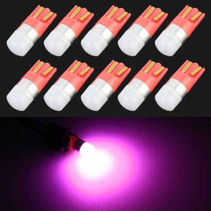 10 PCS T10 / W5W / 168 / 194 DC12V / 0.6W 1LEDs SMD-3030 Car Clearance Light (Pink Light) - In Car by buy2fix | Online Shopping UK | buy2fix