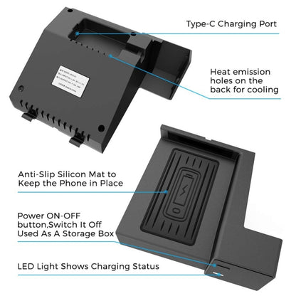 Car Qi Standard Wireless Charger 10W Quick Charging for 2015-2020 Mercedes-Benz C Class / GLC, Left Driving - In Car by Baseus | Online Shopping UK | buy2fix