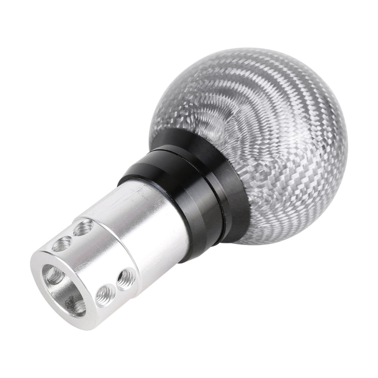 Universal Car Pressable Telescopic Carbon Fiber Gear Head Gear Shift Knob, Length: 9.5cm (Silver) -  by buy2fix | Online Shopping UK | buy2fix