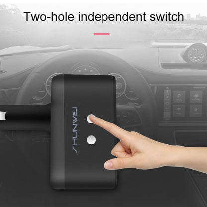 SHUNWEI SD-1925 120W 3A Car 2 in 1 Dual USB Charger 90 Degree Free Rotation Cigarette Lighter(Grey) -  by SHUNWEI | Online Shopping UK | buy2fix