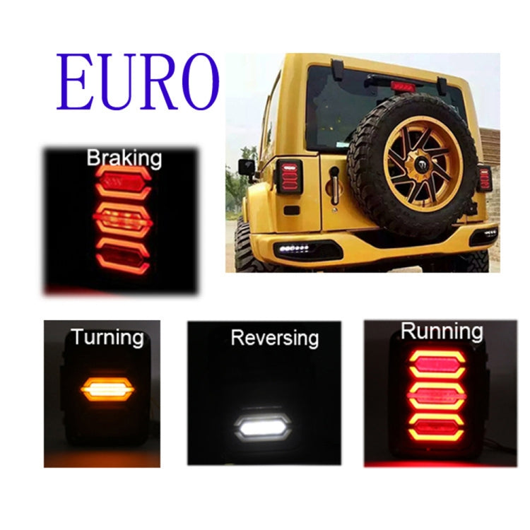 1 Pair 15W DC 12V IP67 4 in 1 Car LED Tail Lights / Driving Lights / Brake Lights/Turn Reverse, European Version - In Car by buy2fix | Online Shopping UK | buy2fix