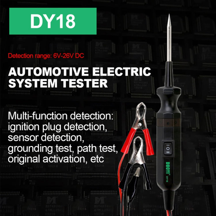 DUOYI DY18 Car Circuit Tester Probe Diagnostic Tool 12V 24V Current Voltmeter - In Car by buy2fix | Online Shopping UK | buy2fix