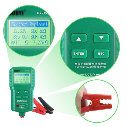 DUOYI DY219 Digital Battery Analyzer Car Fault Diagnostic Device Current and Voltage Detector - Electronic Test by DUOYI | Online Shopping UK | buy2fix