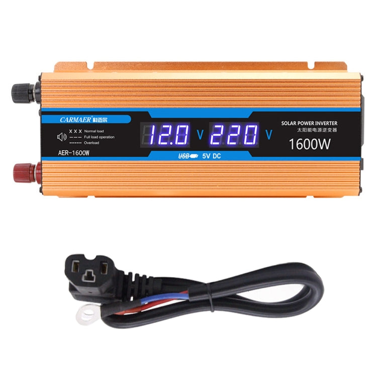 Carmaer 48V to 220V 1600W Car Multi-function Double Digital Display Inverter Household Power Converter - In Car by buy2fix | Online Shopping UK | buy2fix