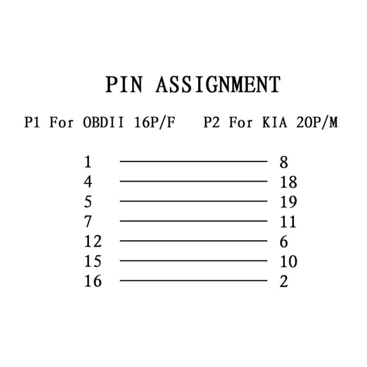 20Pin to 16Pin Car OBD Conversion Cable for Kia - In Car by buy2fix | Online Shopping UK | buy2fix