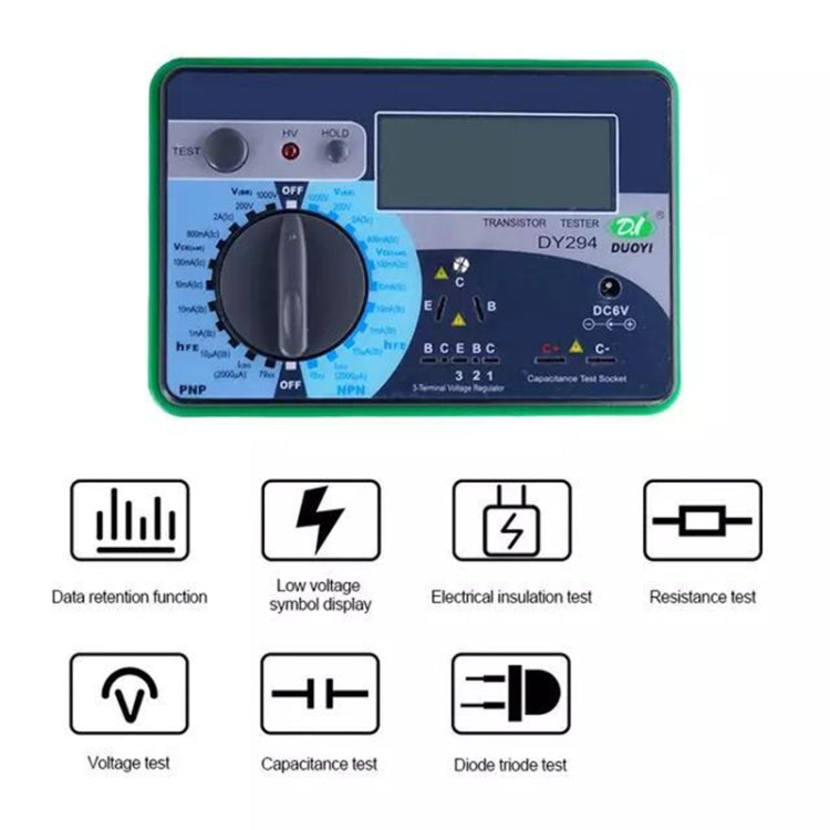 DUOYI DY294 Multifunction Digital Transistor AnalyzerTester - In Car by buy2fix | Online Shopping UK | buy2fix