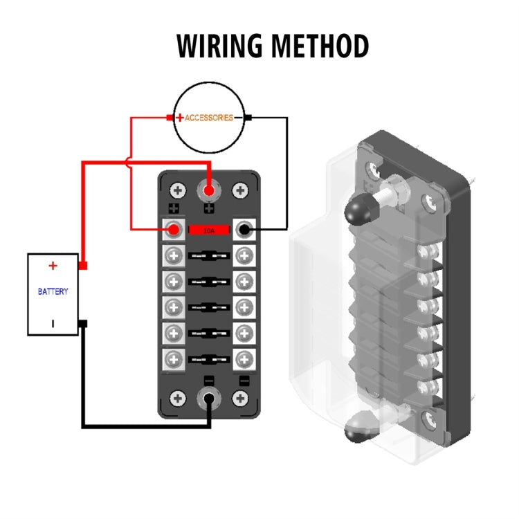 CS-978A1 FB1901 1 In 6 Out Independent Positive Negative Fuse Box without Fuse Piece for Auto Car Truck Boat - In Car by buy2fix | Online Shopping UK | buy2fix