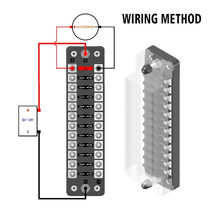 CS-978A2 FB1902 1 In 12 Out Independent Positive Negative Fuse Box without Fuse Piece for Auto Car Truck Boat - In Car by buy2fix | Online Shopping UK | buy2fix