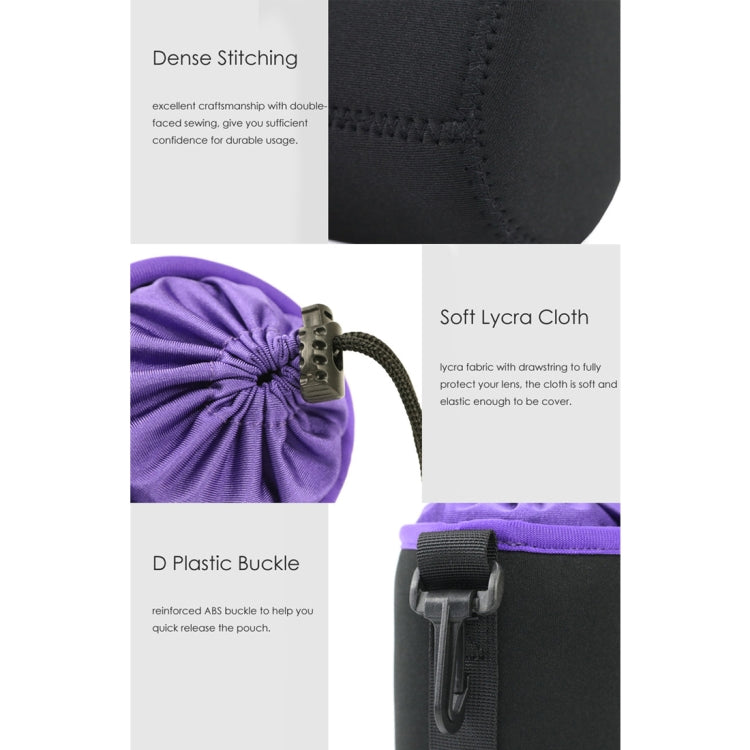 SLR Camera Lens Bag Micro Single Lens Bag Lens Inner Bile Bag Waterproof Protective Case Plus Velvet Thickening, Diameter: 10cm, Height: 14cm(Purple) - Camera Accessories by buy2fix | Online Shopping UK | buy2fix