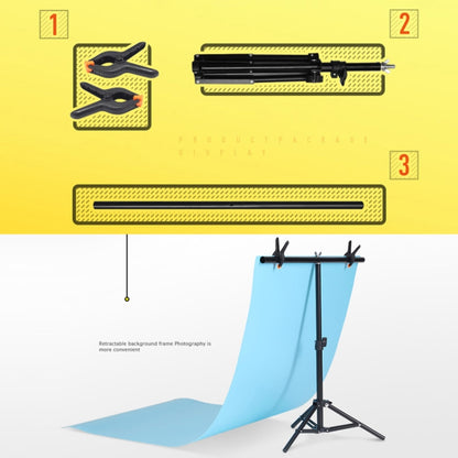 150x200cm T-Shape Photo Studio Background Support Stand Backdrop Crossbar Bracket Kit with Clips, No Backdrop - Camera Accessories by buy2fix | Online Shopping UK | buy2fix