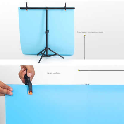 150x200cm T-Shape Photo Studio Background Support Stand Backdrop Crossbar Bracket Kit with Clips, No Backdrop - Camera Accessories by buy2fix | Online Shopping UK | buy2fix