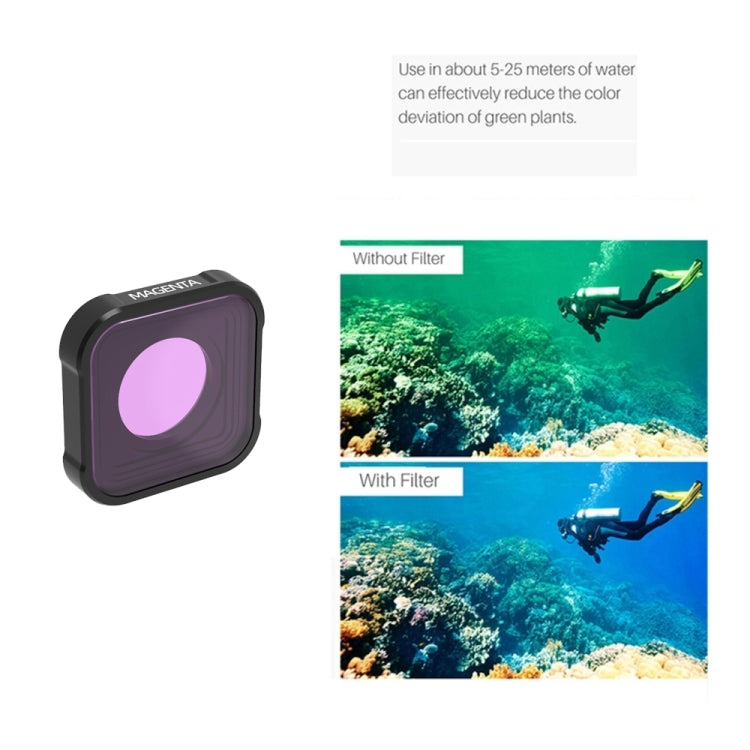 JSR KB Series Diving Color Lens Filter for GoPro HERO10 Black / HERO9 Black(Magenta) - DJI & GoPro Accessories by JSR | Online Shopping UK | buy2fix
