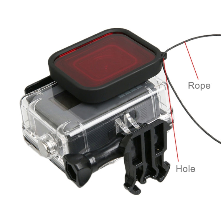 For GoPro HERO5 30m Waterproof PC & ABS Housing Protective Case + Camera Lens Red Quadrate Filter with Buckle Basic Mount & Long Screw & Anti-lost Hand Strap - DJI & GoPro Accessories by buy2fix | Online Shopping UK | buy2fix