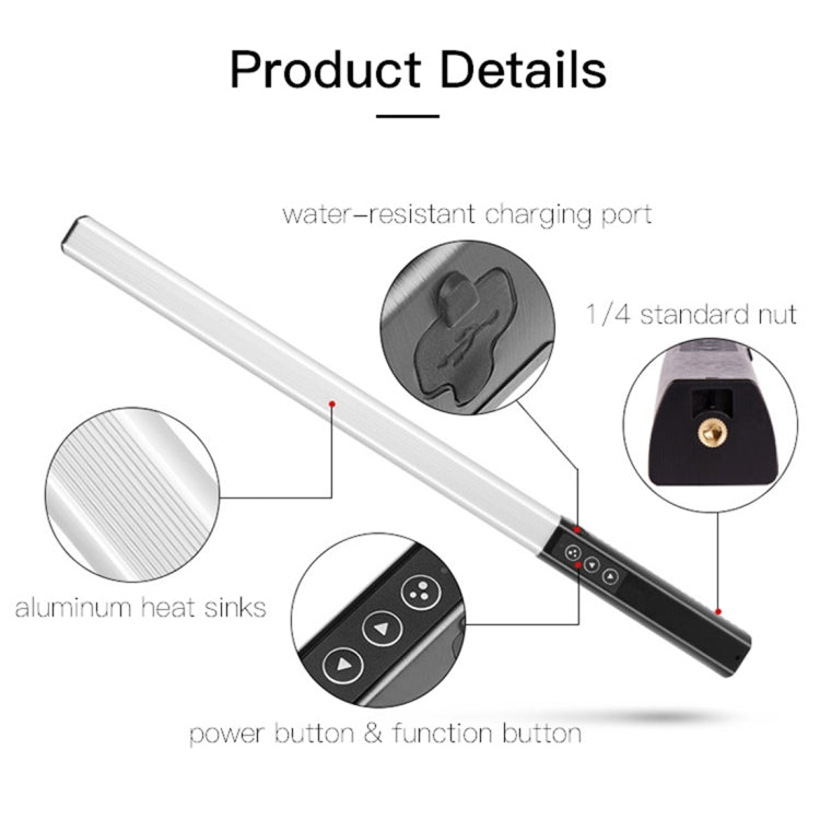 LUXCeO Q508A 8 Color Photo LED Stick Video Light Waterproof Handheld LED Fill Light Flash Lighting Lamp with Remote Control - Camera Accessories by LUXCeO | Online Shopping UK | buy2fix