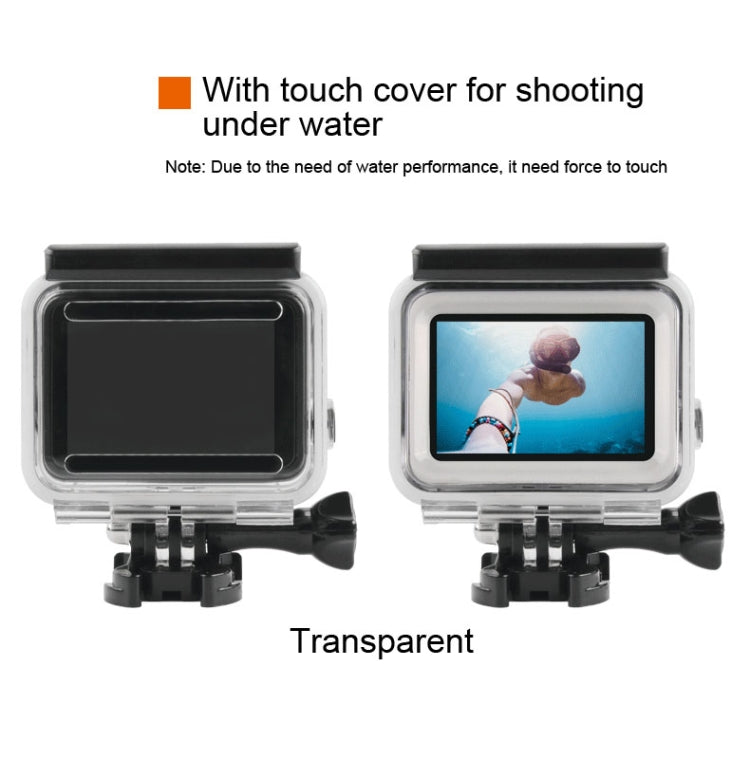 45m Waterproof Housing Protective Case + Touch Screen Back Cover for GoPro NEW HERO /HERO6 /5, with Buckle Basic Mount & Screw, No Need to Remove Lens (Transparent) - DJI & GoPro Accessories by buy2fix | Online Shopping UK | buy2fix