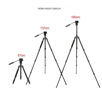 TRIOPO K2808 Aluminum Tripod Mount with HY-350 Heavy Duty Damping Head (Black) - Tripods by TRIOPO | Online Shopping UK | buy2fix