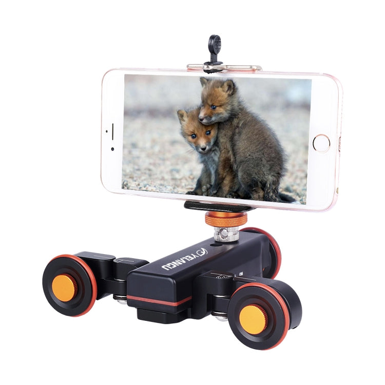 YELANGU L4X Camera Wheel Dolly II Electric Track Slider 3-Wheel Video Pulley Rolling Dolly Car with Remote Control for DSLR / Home DV Cameras, GoPro, Smartphones, Load: 3kg - Camera Accessories by YELANGU | Online Shopping UK | buy2fix