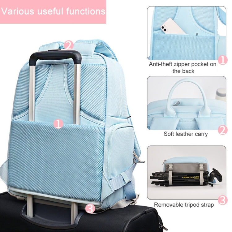 CADeN Camera Layered Laptop Backpacks Large Capacity Shockproof Bags, Size: 37 x 17 x 30cm (Blue) - Camera Accessories by CADeN | Online Shopping UK | buy2fix