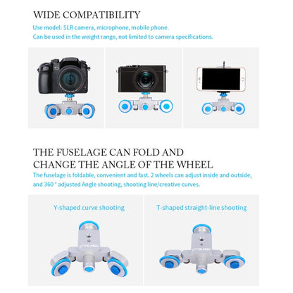 YELANGU L3 Camera Wheels Autodolly Electric Track Slider Car, Load: 6kg (Blue) - Camera Dolly by YELANGU | Online Shopping UK | buy2fix