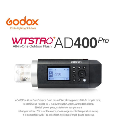Godox  AD400 Pro WITSTRO 400Ws All-in-One Outdoor Flash 2.4GHz Speedlite Light(AU Plug) - Camera Accessories by Godox | Online Shopping UK | buy2fix
