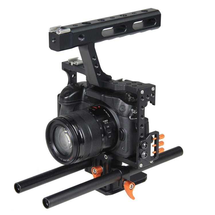 YELANGU YLG0904A-C Handle Video Camera Cage Stabilizer for Panasonic Lumix DMC-GH4 / Sony A7 & A7S & A7R & A7RII & A7SII(Orange) - Camera Cage by YELANGU | Online Shopping UK | buy2fix