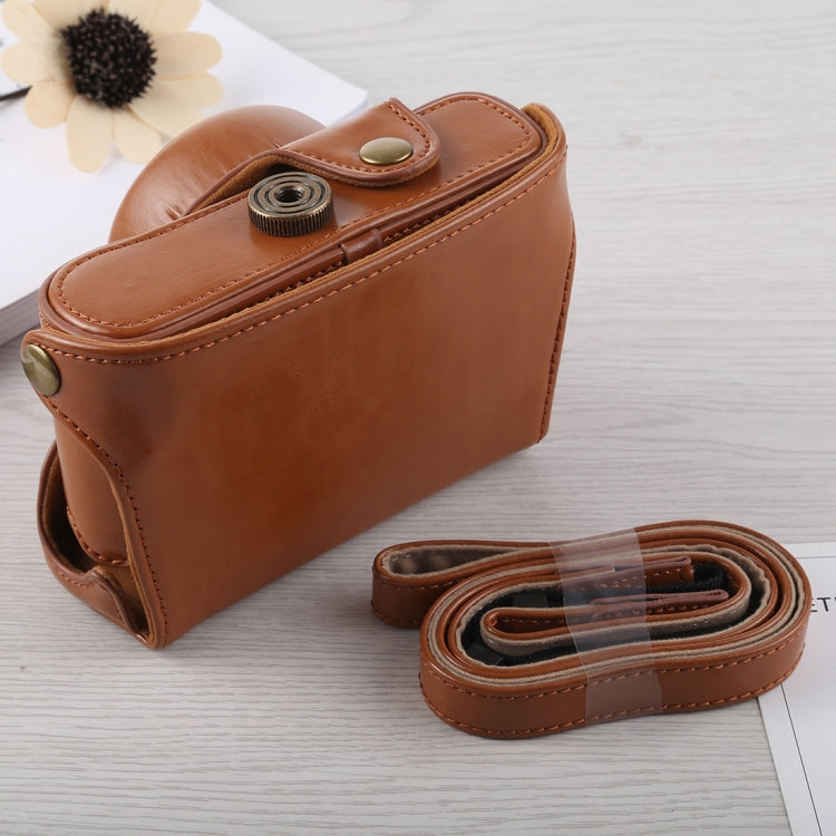 Full Body Camera PU Leather Case Bag with Strap for Fujifilm X100F (Brown) - Camera Accessories by buy2fix | Online Shopping UK | buy2fix