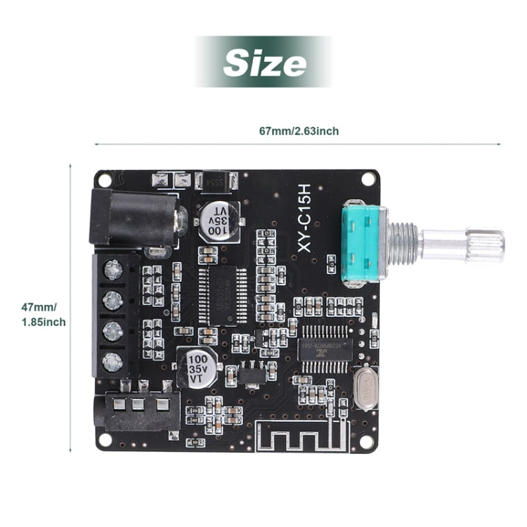 XY-C15H 20W Dual Channel HIFI Bluetooth 5.0 Stereo Digital Audio Power Amplifier Board without Shell - Consumer Electronics by buy2fix | Online Shopping UK | buy2fix