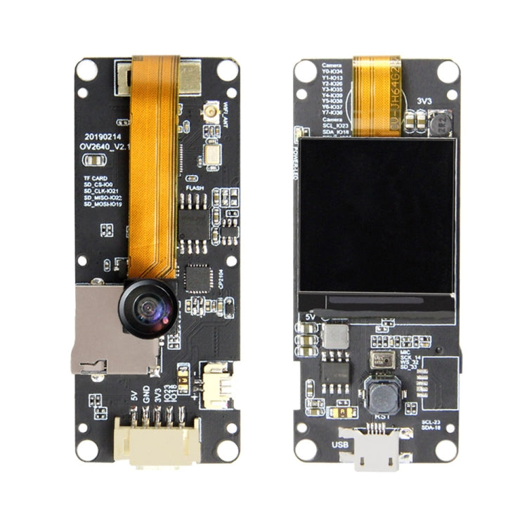 TTGO T-Camera Plus Fish-eye Lens ESP32-DOWDQ6 8MB SPRAM Camera Module OV2640 1.3 inch Display Rear Camera, Wiring Extended Version - Module by TTGO | Online Shopping UK | buy2fix