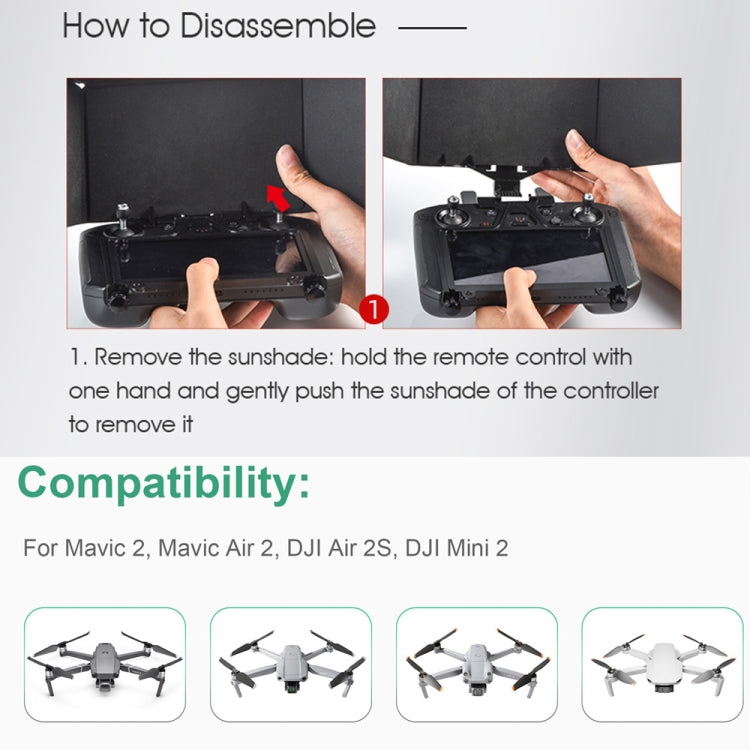 STARTRC Foldable Controller Sunshade with Screen Bracket for DJI Mavic 2 / Mavic Air 2 / Air 2S / Mini 2(Black) - DJI & GoPro Accessories by STARTRC | Online Shopping UK | buy2fix