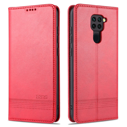 For Xiaomi Redmi Note 9 / 10X AZNS Magnetic Calf Texture Horizontal Flip Leather Case with Card Slots & Holder & Wallet(Red) - Xiaomi Cases by AZNS | Online Shopping UK | buy2fix