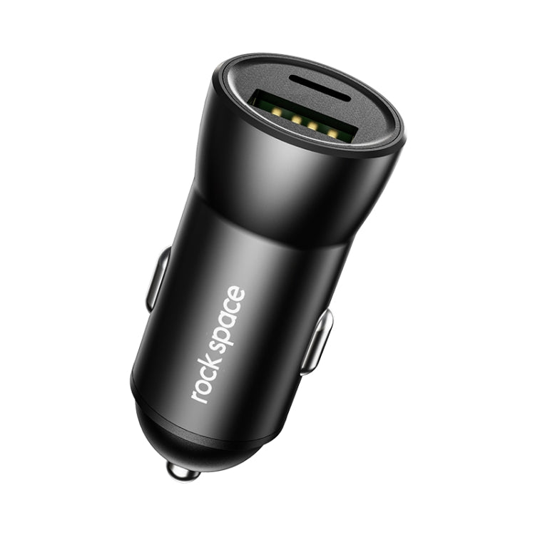ROCK Space H12 PD 20W Type-C / USB-C + USB Fast Charging Car Charger(Black) - In Car by ROCK | Online Shopping UK | buy2fix