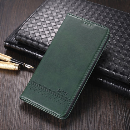 For Oppo Reno5 5G AZNS Magnetic Calf Texture Horizontal Flip Leather Case with Card Slots & Holder & Wallet(Dark Green) - OPPO Cases by AZNS | Online Shopping UK | buy2fix