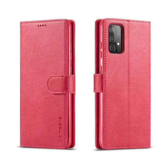 For Samsung Galaxy A52 5G / 4G LC.IMEEKE Calf Texture Horizontal Flip Leather Case with Holder & Card Slots & Wallet(Red) - Galaxy Phone Cases by LC.IMEEKE | Online Shopping UK | buy2fix