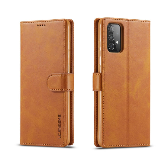 For Samsung Galaxy A52 5G / 4G LC.IMEEKE Calf Texture Horizontal Flip Leather Case with Holder & Card Slots & Wallet(Yellow) - Galaxy Phone Cases by LC.IMEEKE | Online Shopping UK | buy2fix