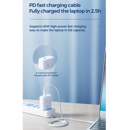 JOYROOM S-1230M3 60W PD Type-C / USB-C to Type-C / USB-C Fast Charging Data Cable, Length:1.2m(White) - USB-C & Type-C Cable by JOYROOM | Online Shopping UK | buy2fix