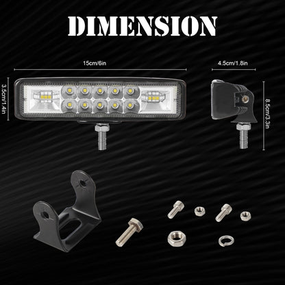 2 PCS Car 6 inch Dual-row Mixed Light Strip Lamp Floodlight & Spotlight Work Light - In Car by buy2fix | Online Shopping UK | buy2fix