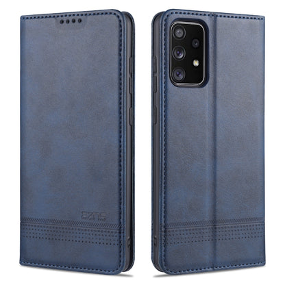 For Samsung Galaxy A52 5G / 4G AZNS Magnetic Calf Texture Horizontal Flip Leather Case with Card Slots & Holder & Wallet(Dark Blue) - Galaxy Phone Cases by AZNS | Online Shopping UK | buy2fix