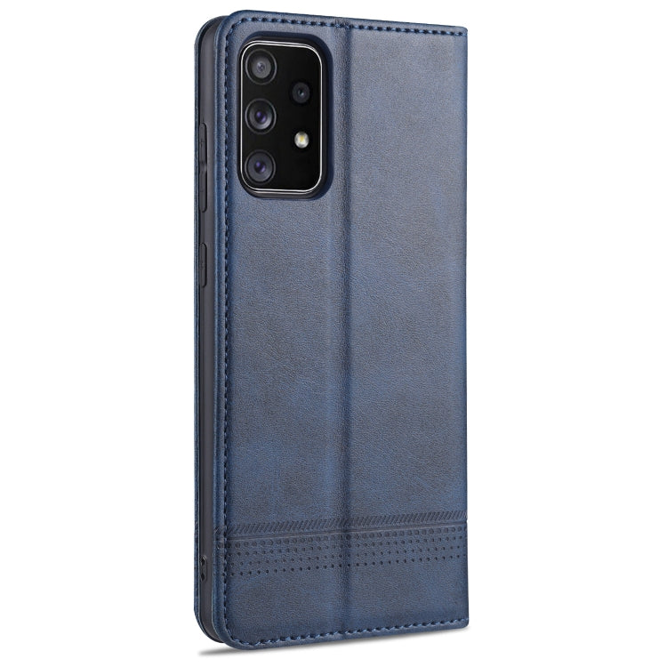 For Samsung Galaxy A52 5G / 4G AZNS Magnetic Calf Texture Horizontal Flip Leather Case with Card Slots & Holder & Wallet(Dark Blue) - Galaxy Phone Cases by AZNS | Online Shopping UK | buy2fix