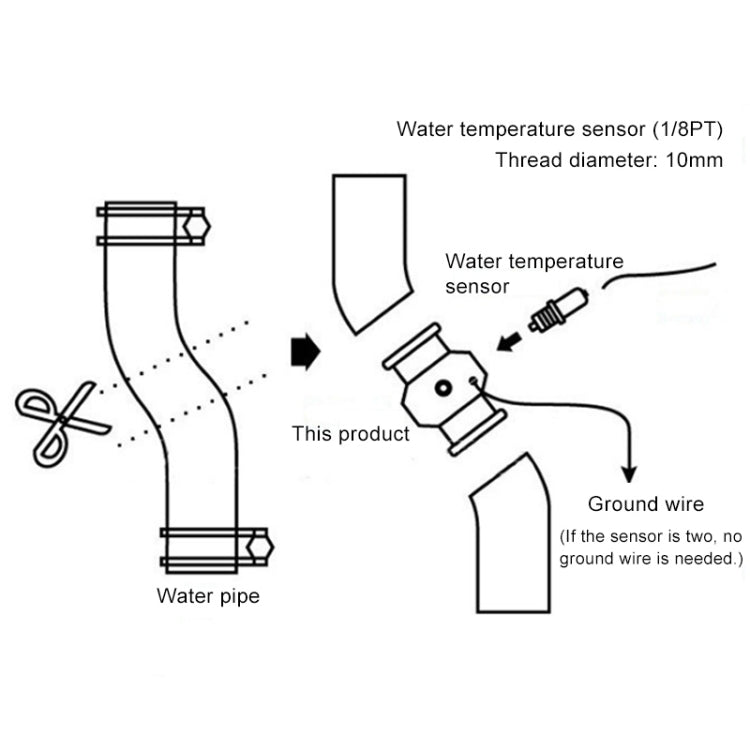 Car Water Temperature Meter Temperature Gauge Joint Pipe Radiator Sensor Adaptor Clamps, Size:26mm(Blue) - In Car by buy2fix | Online Shopping UK | buy2fix