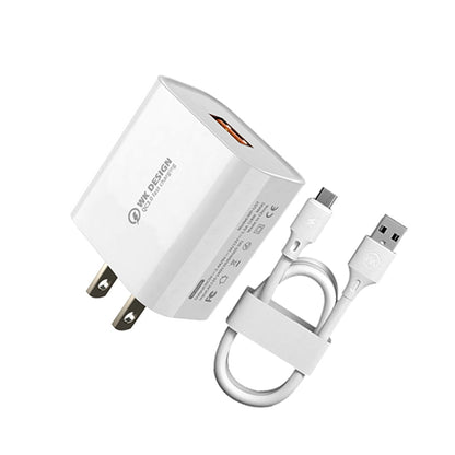 WK WP-U57 Max 18W Maxspeed QC3.0 Fast Charger + USB to 8 Pin Data Cable, Plug Type:US Plug - USB Charger by WK | Online Shopping UK | buy2fix