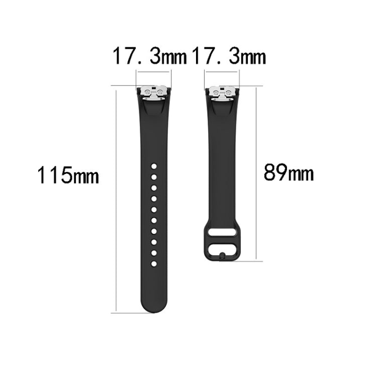 For Samsung Galaxy Fit SM-R370 Silicone Steel Shrapnel Black Buckle Watch Band(Smoke Cyan) - Smart Wear by buy2fix | Online Shopping UK | buy2fix