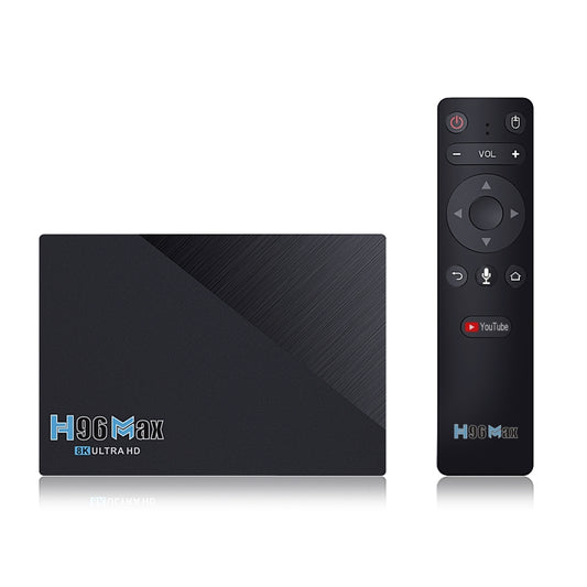 H96 Max 8K Smart TV BOX Android 11.0 Media Player wtih Remote Control, Quad Core RK3566, RAM: 4GB, ROM: 32GB, Dual Frequency 2.4GHz WiFi / 5G, Plug Type:EU Plug - Consumer Electronics by buy2fix | Online Shopping UK | buy2fix