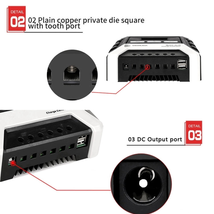 MPPT Solar Controller 12V / 24V / 48V Automatic Identification Charging Controller with Dual USB Output, Model:50A - Consumer Electronics by buy2fix | Online Shopping UK | buy2fix